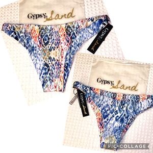 NEW! GYPSY 05 SAND Reversible Bikini Bottoms Size Medium Kaleidoscope Blue Pink